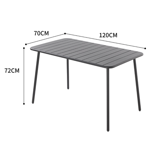 Bergame - Table En Acier 4/6 Places Gris Foncé
