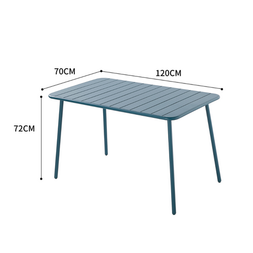 Bergame - Table En Acier 4/6 Places Bleue