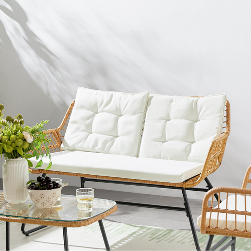 Grenade - Salon De Jardin Bas Effet Rotin 4 Places