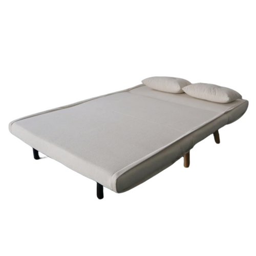 Ennis - Canapé Convertible En Velours Côtelé Beige 2 Places