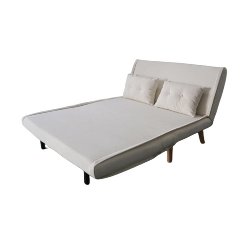 Ennis - Canapé Convertible En Velours Côtelé Beige 2 Places