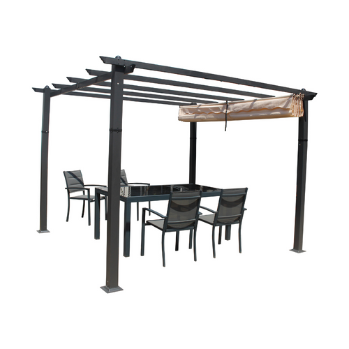 Gazebo - Pergola Taupe 3x3m En Aluminium