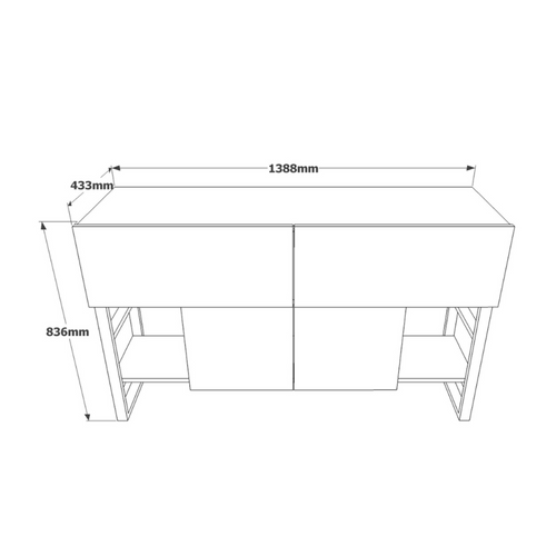 Tari - Console Avec Rangements Style Industriel