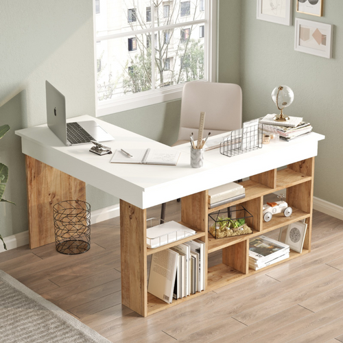 Tyo - Bureau D'angle Design Avec Étagères