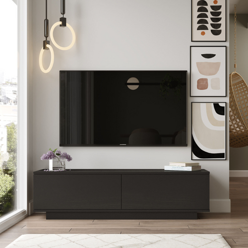 Meli - Meuble TV Design Noir 140cm