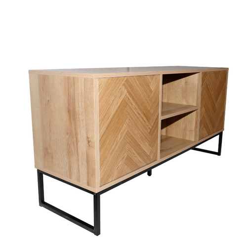 Chevron - Buffet Effet Chevron 2 Portes Et 2 Niches