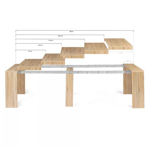 Belli - Table Console Extensible Effet Bois - 3 M