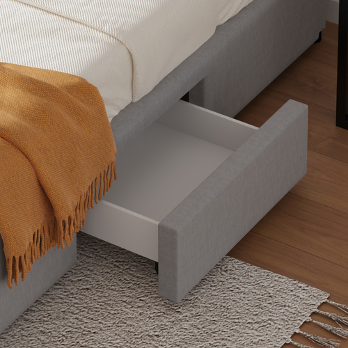 Sacramento - Lit Contemporain à Tiroirs - 160x200 - Gris