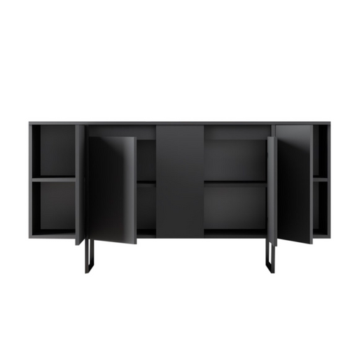 Boras - Buffet Design Noir 4 Portes