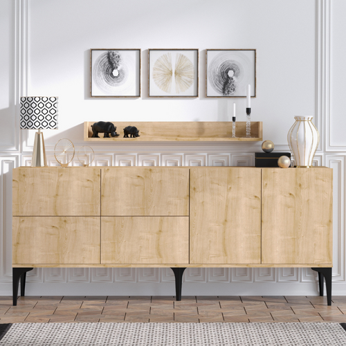 Assen - Ensemble Buffet Et Étagère Murale