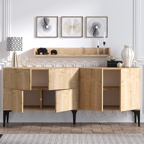 Assen - Ensemble Buffet Et Étagère Murale