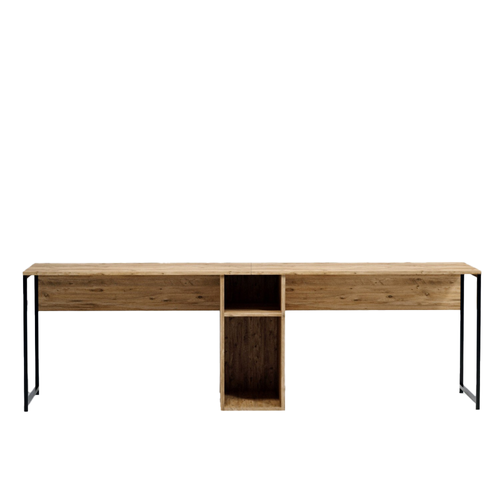 Kili - Bureau 2 Personnes En Bois Avec Niches