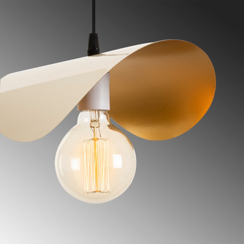 Salome - Suspension Filaire Blanche Et Dorée En Métal