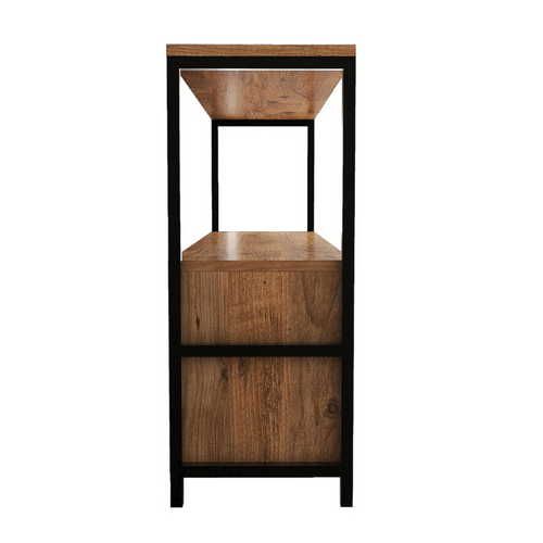 Fero - Buffet 3 Portes Style Industriel Bois/noir