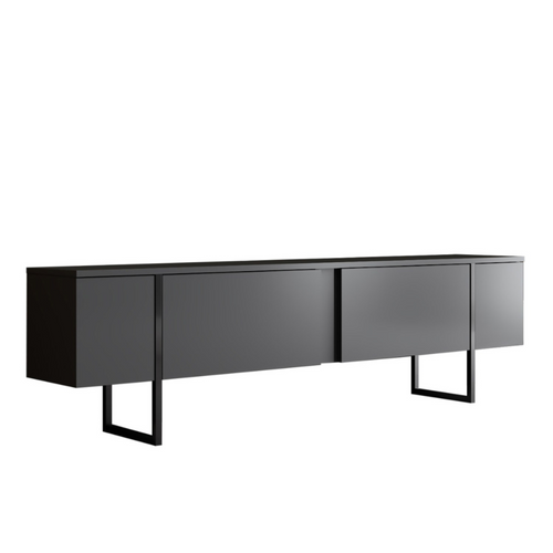 Luxor - Meuble TV Anthracite Et Noir 2 Portes 180cm