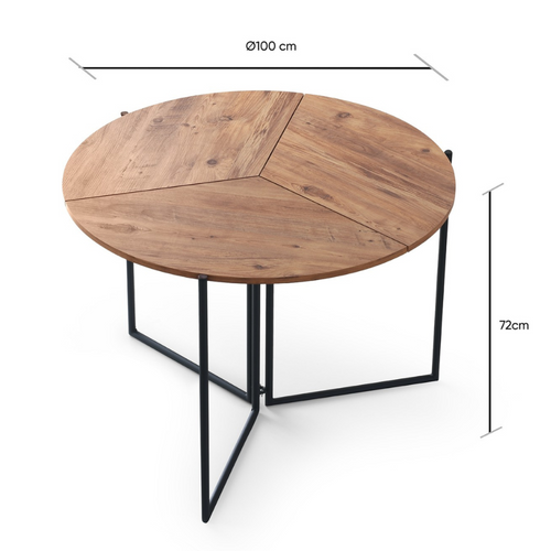 Bronie - Table De Salle à Manger Pliable Couleur Chêne