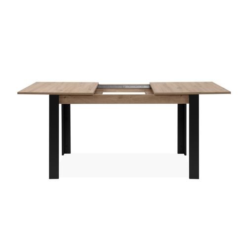 Tolosa - Table Extensible 4 à 6 Personnes Chêne Et Noir 150x80x75