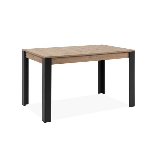 Tolosa - Table Extensible 4 à 6 Personnes Chêne Et Noir 150x80x75