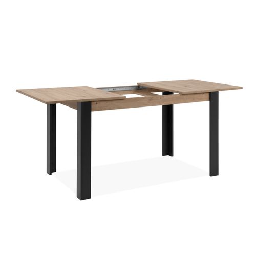 Tolosa - Table Extensible 4 à 6 Personnes Chêne Et Noir 150x80x75