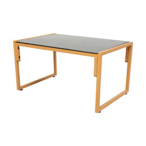 Turini - Salon De Jardin 4 Places Effet Rotin Coussins Blancs