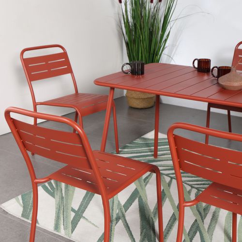 Bergame - Table De Jardin 6 Places 160x70cm Terracotta