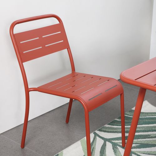 Bergame - Lot De 6 Chaises Salon De Jardin Repas Terracotta