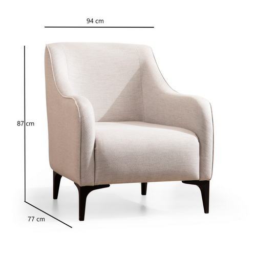 James - Fauteuil En Tissu Blanc Cassé