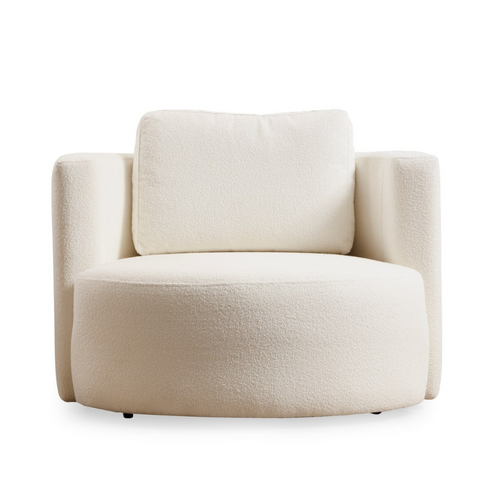 Olsen - Fauteuil Bouclettes Couleur Crème