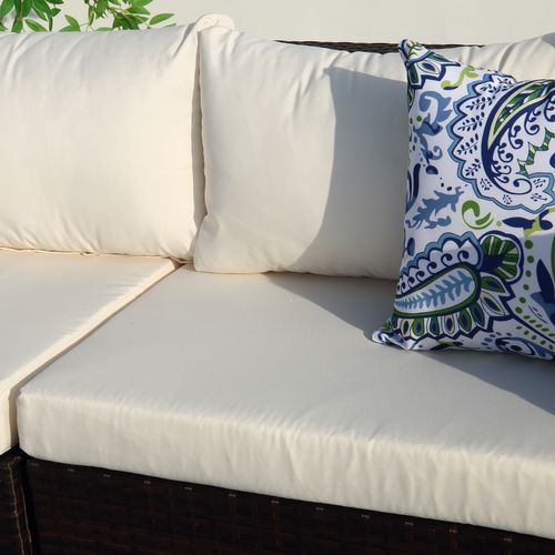 Stalla - Salon De Jardin Modulable 13/14 Places En Résine Tressée Noir Et Blanc