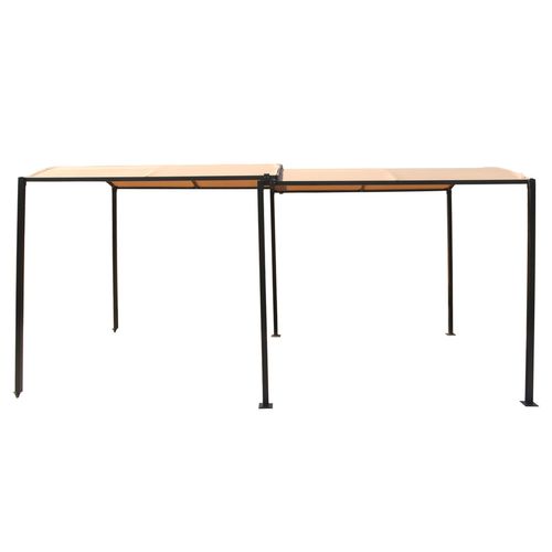 Icaria - Pergola Coulissante Extensible Et Carport 9m² Jusqu'à 16m² Gris Et Beige