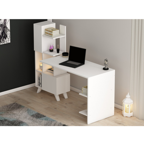 Kuhmo - Bureau Contemporain 9 Rangements - Blanc