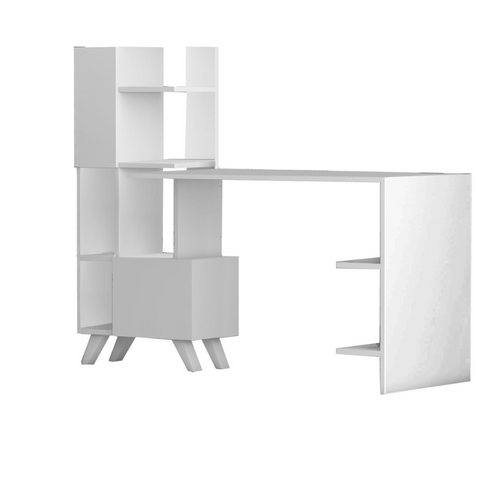 Kuhmo - Bureau Contemporain 9 Rangements - Blanc