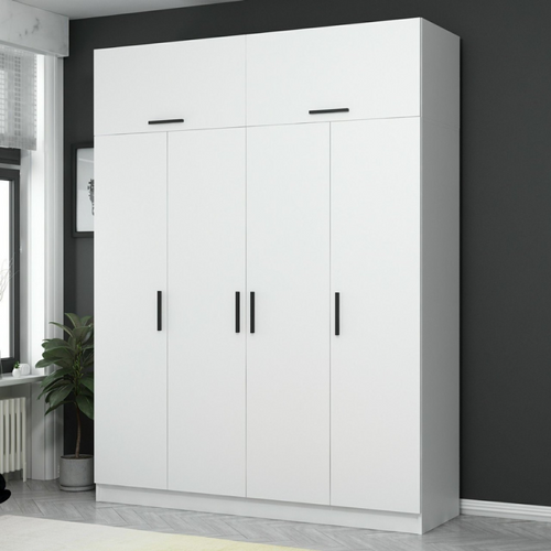 Foch - Dressing Avec Étagères Et Penderie 15 Espaces De Stockage Blanc