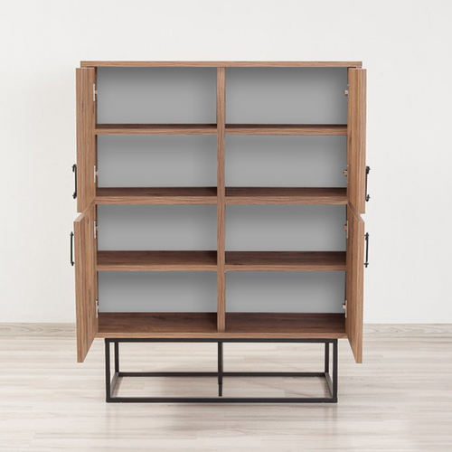 Bresov - Buffet Industriel En Bois Et Métal - 4 Portes - 8 Rangements