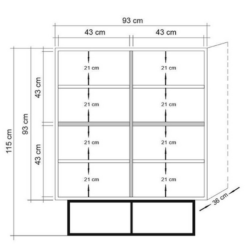 Bresov - Buffet Industriel En Bois Et Métal - 4 Portes - 8 Rangements