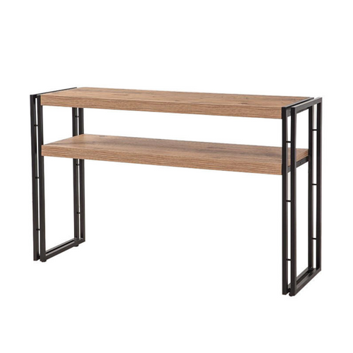 Hanko - Console Style Industriel - Bois Et Noir - 140 Cm