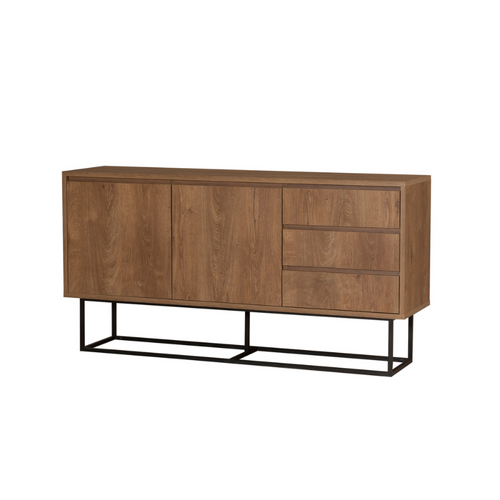 Sabinov - Buffet En Bois 2 Portes Et 3 Tiroirs 140 Cm