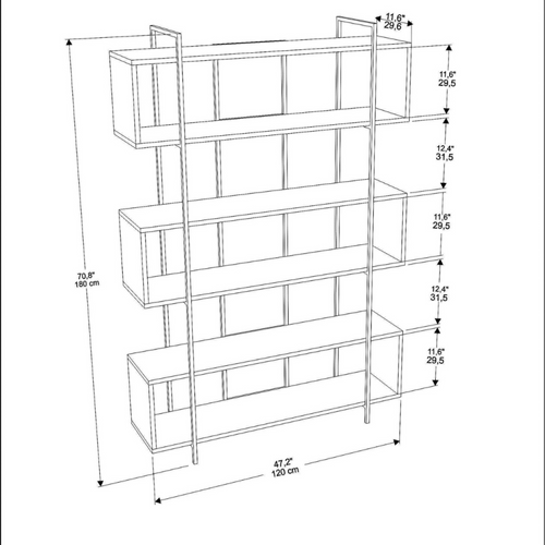 Luli - Bibliothèque Contemporaine Vert 180cm