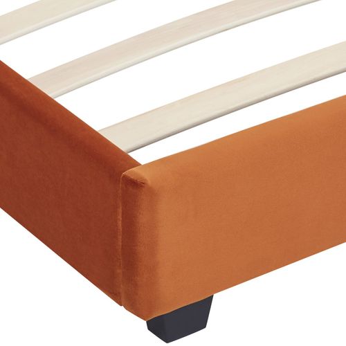 Lit Adulte 90x190 Cm Avec Tête De Lit Capitonnée En Velours Terracotta - William