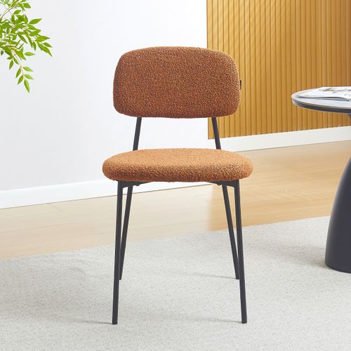 Lot De 4 Chaises En Tissu Bouclé Rouille - Lorie