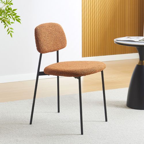 Lot De 4 Chaises En Tissu Bouclé Rouille - Lorie