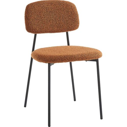 Lot De 4 Chaises En Tissu Bouclé Rouille - Lorie
