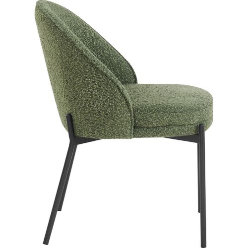 Lot De 2 Chaises En Tissu Bouclé Vert Kaki - Cloé