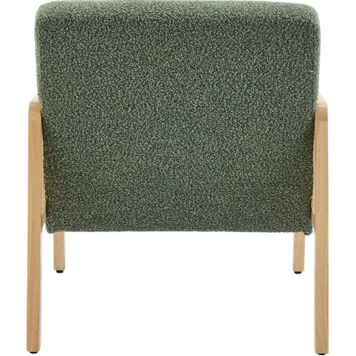 Fauteuil En Cannage Et Tissu Bouclé Vert - Mani