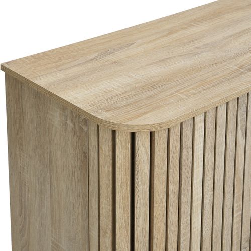 Buffet 3 Portes Rainurées Couleur Chêne L160xh78 Cm - Solna