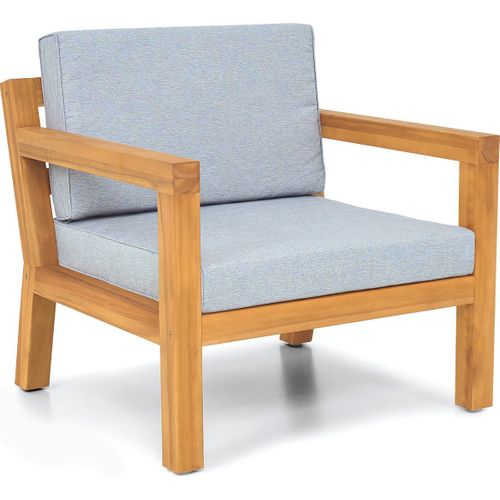 Salon De Jardin 2 Places En Bois Fsc - 2 Fauteuils Et Table Basse - Palau