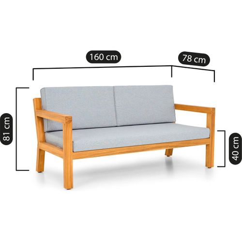 Salon De Jardin 4 Places En Bois Fsc - 2 Canapés 2 Pl. Et Table Basse - Palau