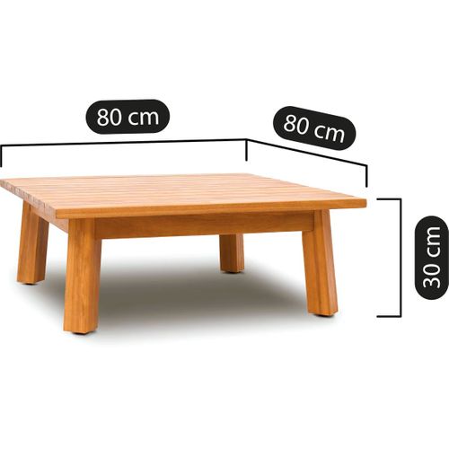 Salon De Jardin 4 Places En Bois Fsc - 2 Canapés 2 Pl. Et Table Basse - Palau