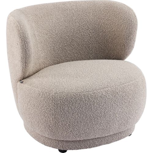 Fauteuil En Tissu Bouclette Taupe - Ester