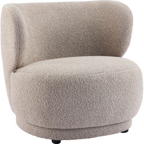 Fauteuil En Tissu Bouclette Taupe - Ester